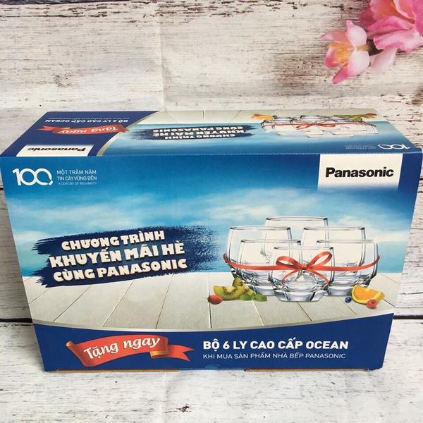 Bộ 6 cốc thủy tinh Ocean Thái Lan 350ml quà tặng Panasonic