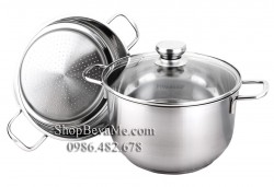 Bộ nồi xửng hấp inox cao cấp Fivestar 30cm - vung kính