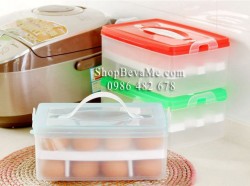 Hộp nhựa đựng trứng gà 2 tầng (24 quả trứng)