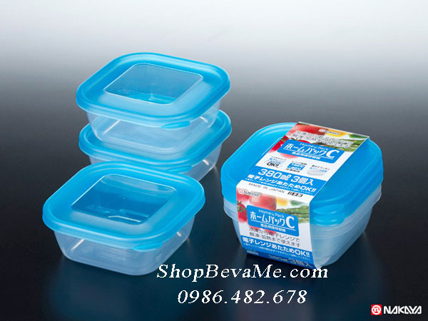 Bộ 3 hộp nhựa đựng thực phẩm 380ml Nakaya
